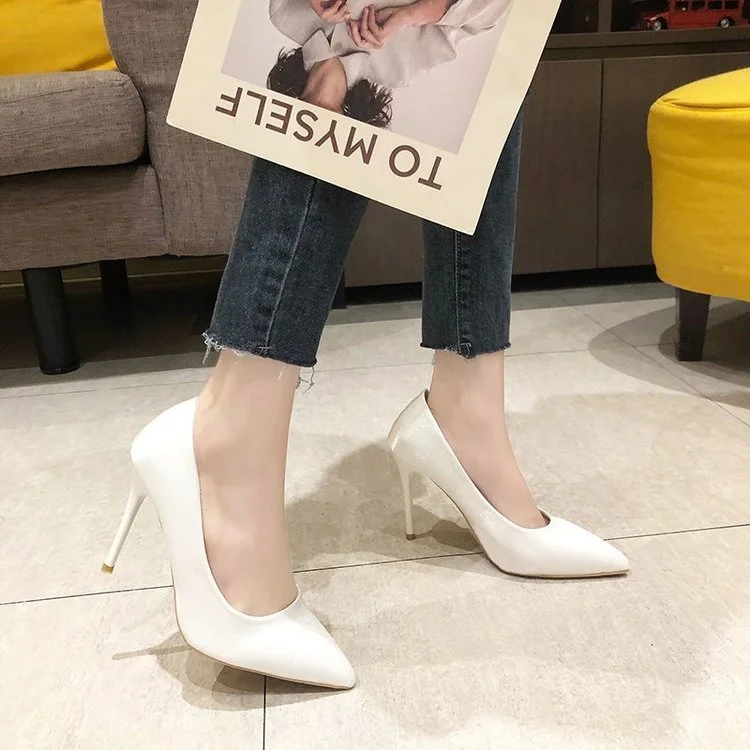 Wongn Wongn 2023 New Fashion Pointed High Heels Professional Work Shoes Korean Version OL Fine Heel Single Shoes Women