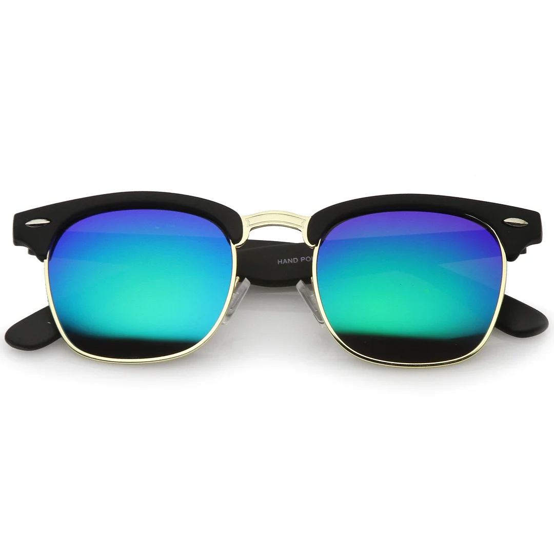 Rubberized Mirror Lens Half Frame glasses 49mm