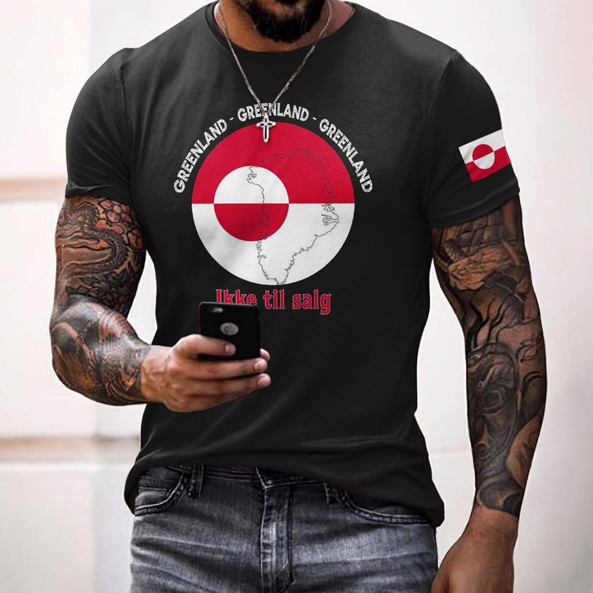 Men's Greenland Print Crew Neck Short Sleeve T-shirt artswardrobe