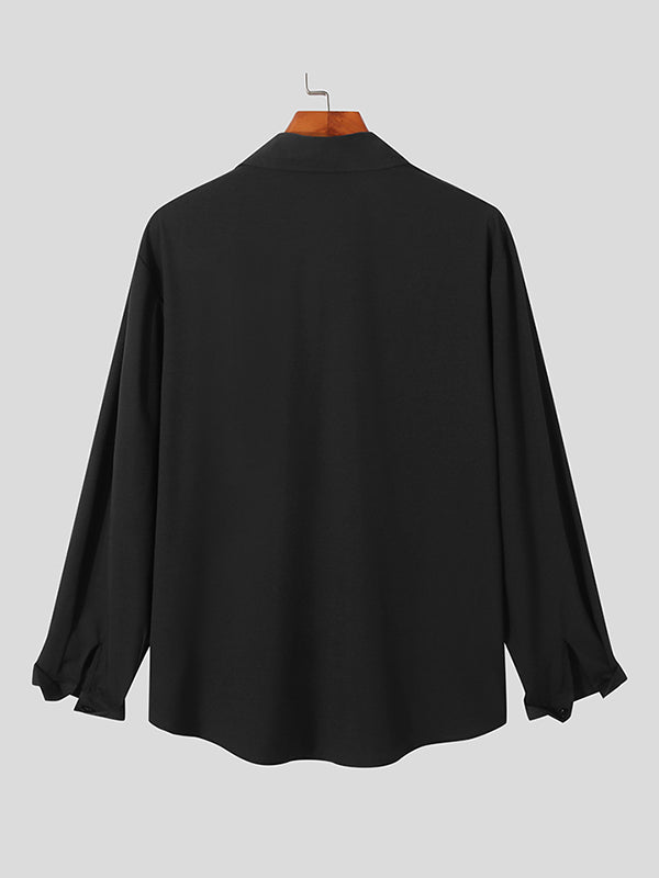 Aonga - Mens Tassels Embroidered Fringe Long Sleeve ShirtJ aonga