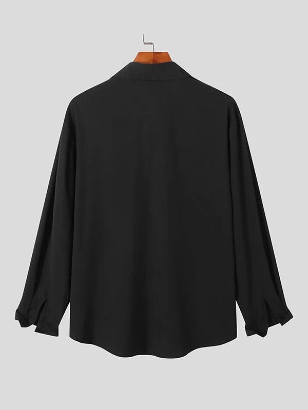 Aonga - Mens Tassels Embroidered Fringe Long Sleeve ShirtJ aonga