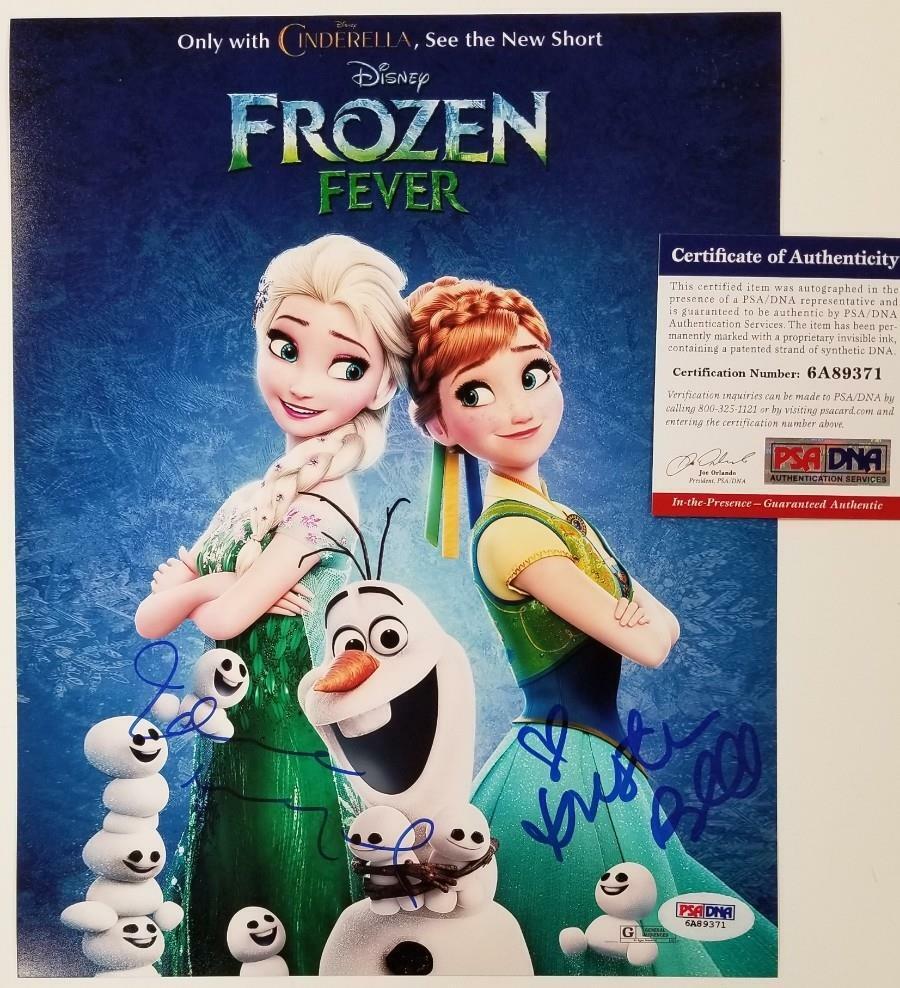 Kristen Bell & Idina Menzel signed 8x10 Photo Poster painting Frozen Fever Auto ~ PSA/DNA COA