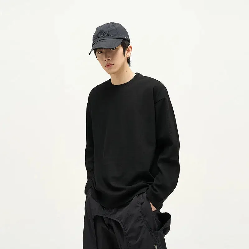 Aonga Textured Round Neck Bottoming Shirt