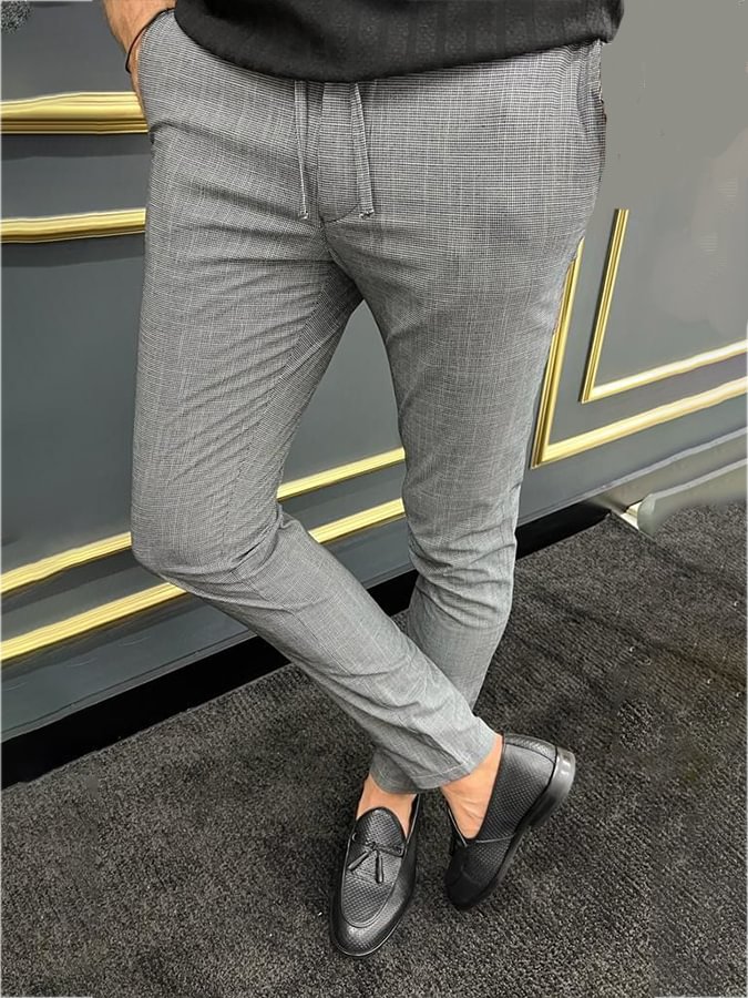 Men's Elegant Slim Fit Grey Pants