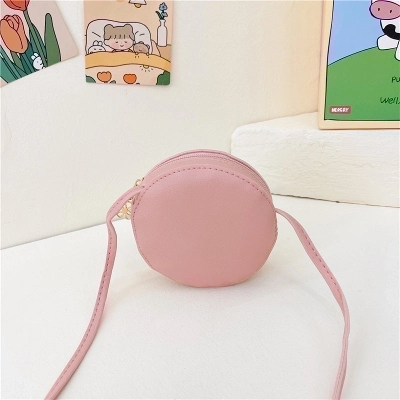Girl’s Small Pu Leather Donuts Cute Round Zipper Crossbody Bag
