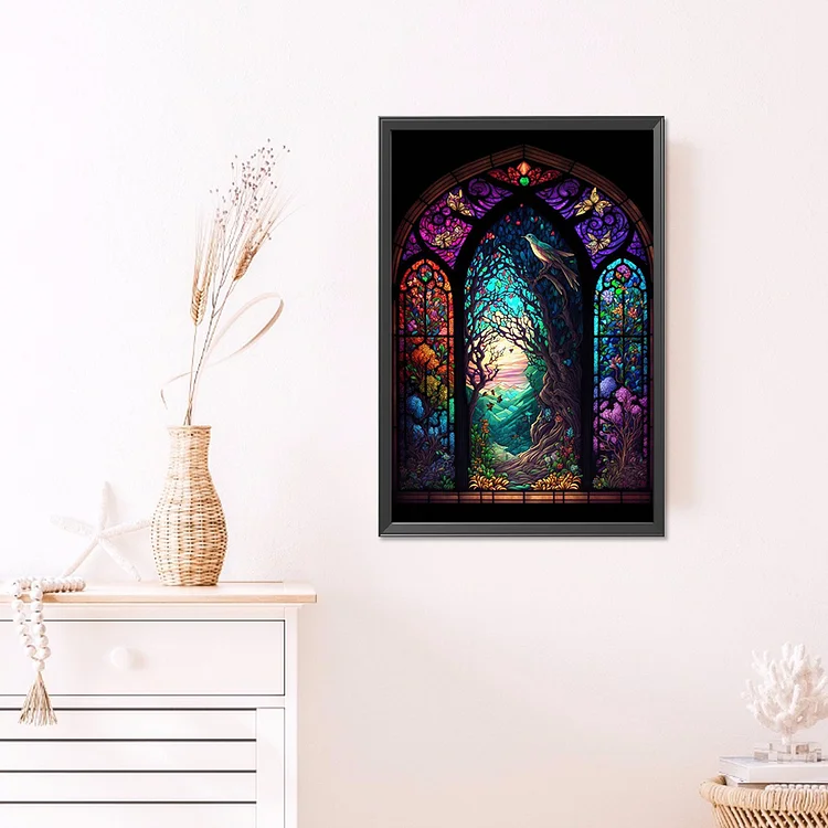 Stained Glass Landscape - Full Round - Diamond Painting (40*30cm)