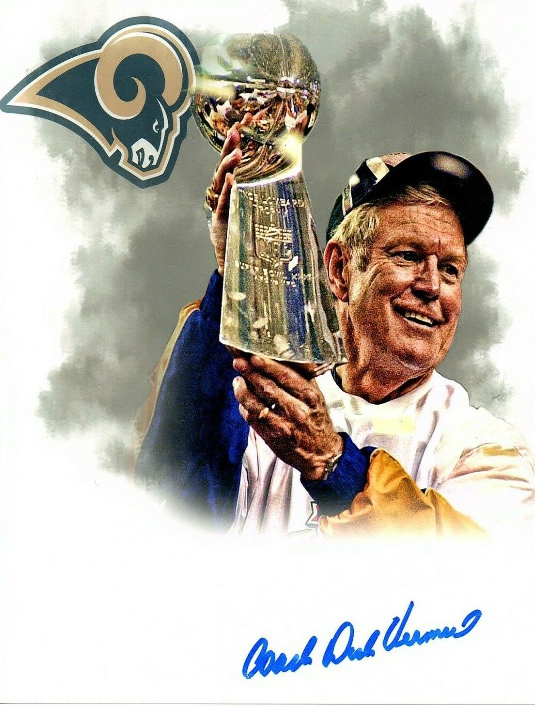 Dick Vermeil St Louis Rams signed autographed 8x10 football Photo Poster painting Super Bowl!