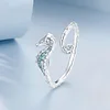 925 Sterling Silver Seahorse Open Rings 