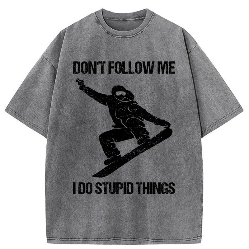 Winter Extreme Sports Skiing Washed T-shirt artswardrobe