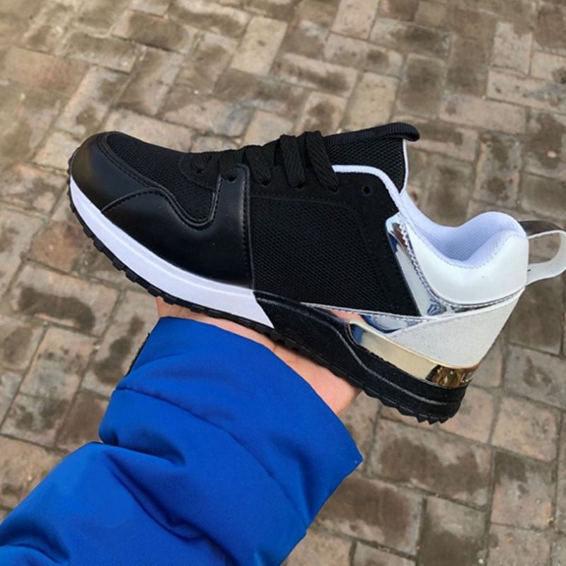New Fashion Women's Sneakers Leopard Print Leather Thick Bottom Increased Sneakers Casual Comfortable Sports Shoes For Ladies
