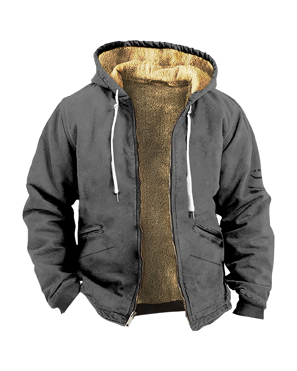 Suitmens Men's Casual Fleece Hooded Jacket 0035