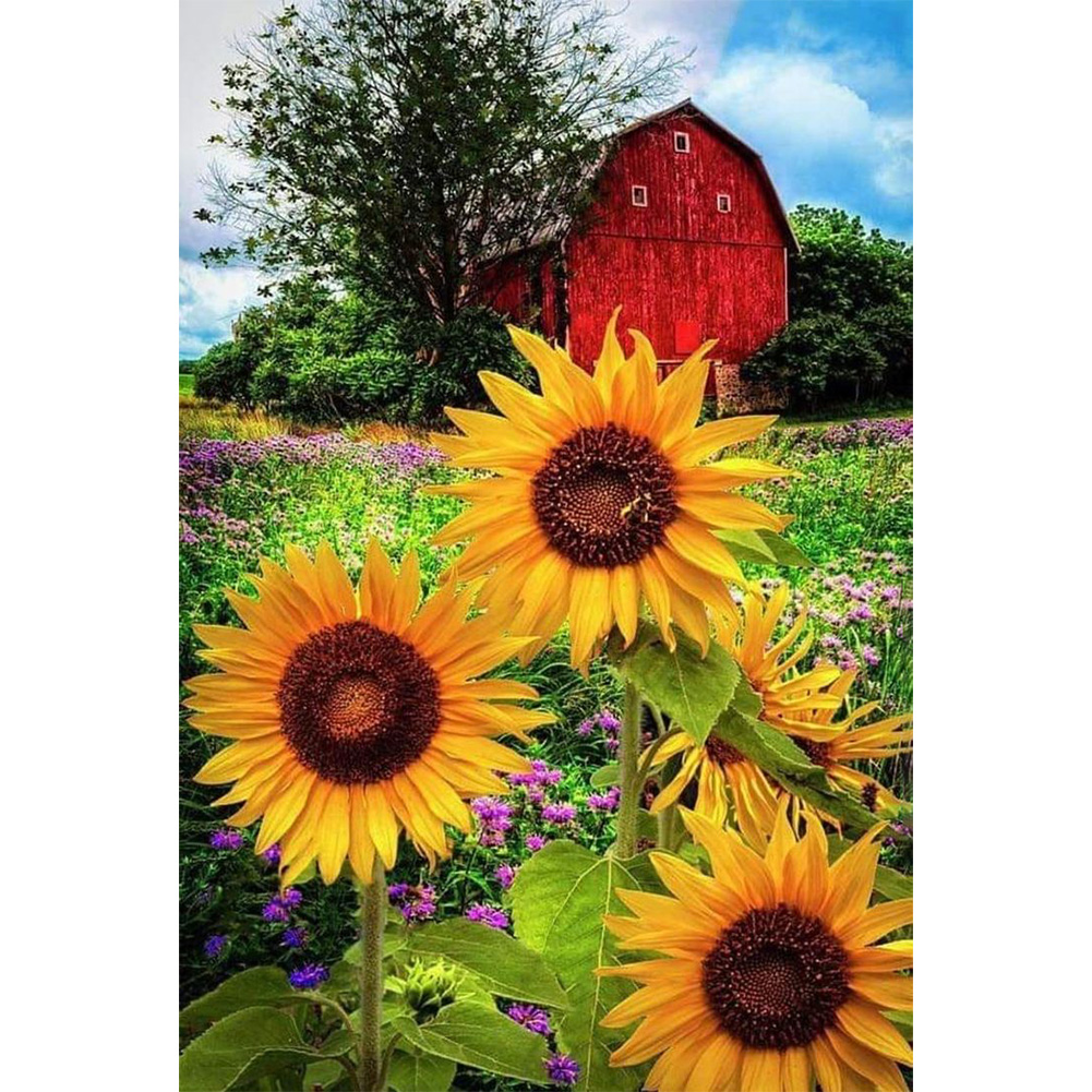 

30*40CM - Round Drill Diamond Painting - Sunflower, 501 Original