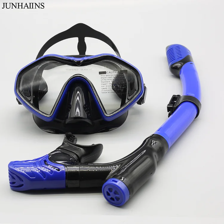 Snorkeling Set Anti-Fog Silicone Tempered Glass Diving Mask, Adult's Original Goggles Leak-Proof Snorkeling Mask