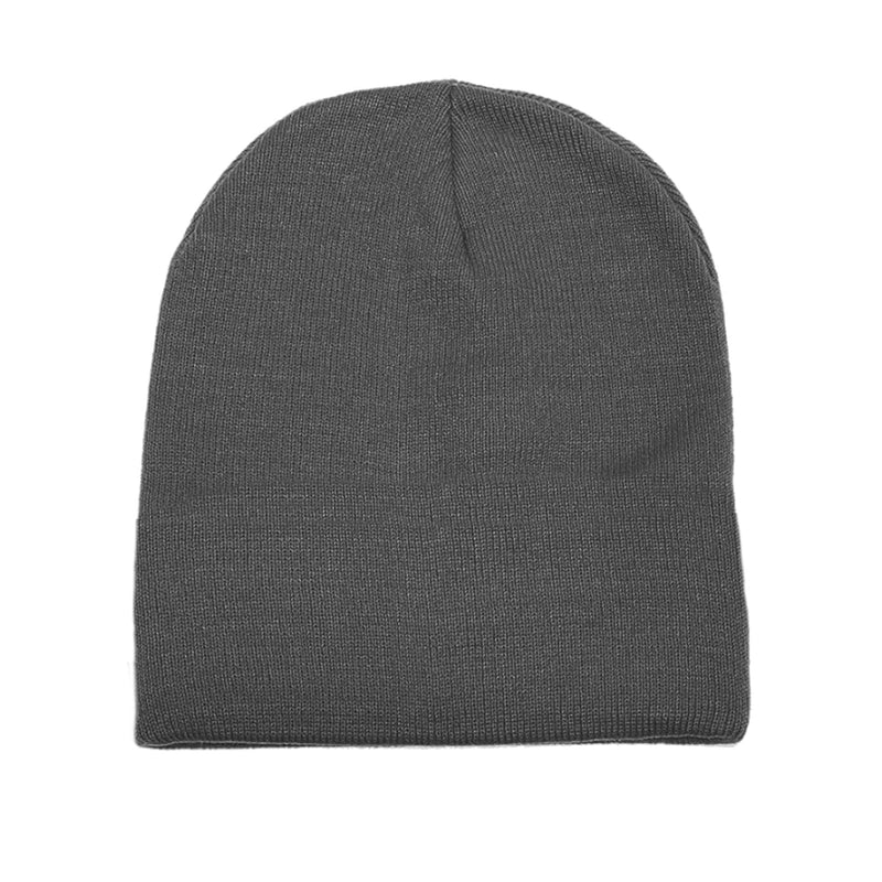 Brimless Knitted Beanie No Flanging Solid Color Light Board Hat With Embroidery