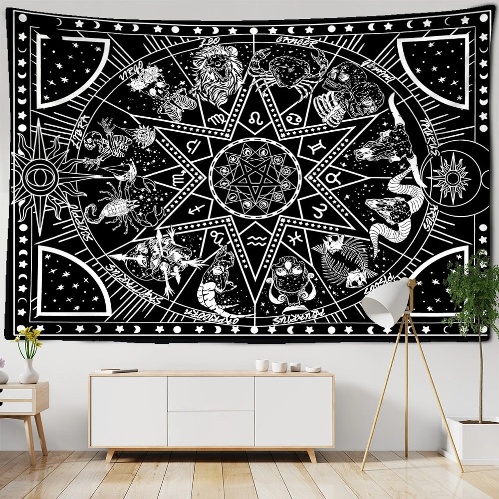 Star Moon Night Van Gogh Painting Tapestry Wall Hanging Magic Tarot TAPIZ Bohemian Hippie Home Art Decor