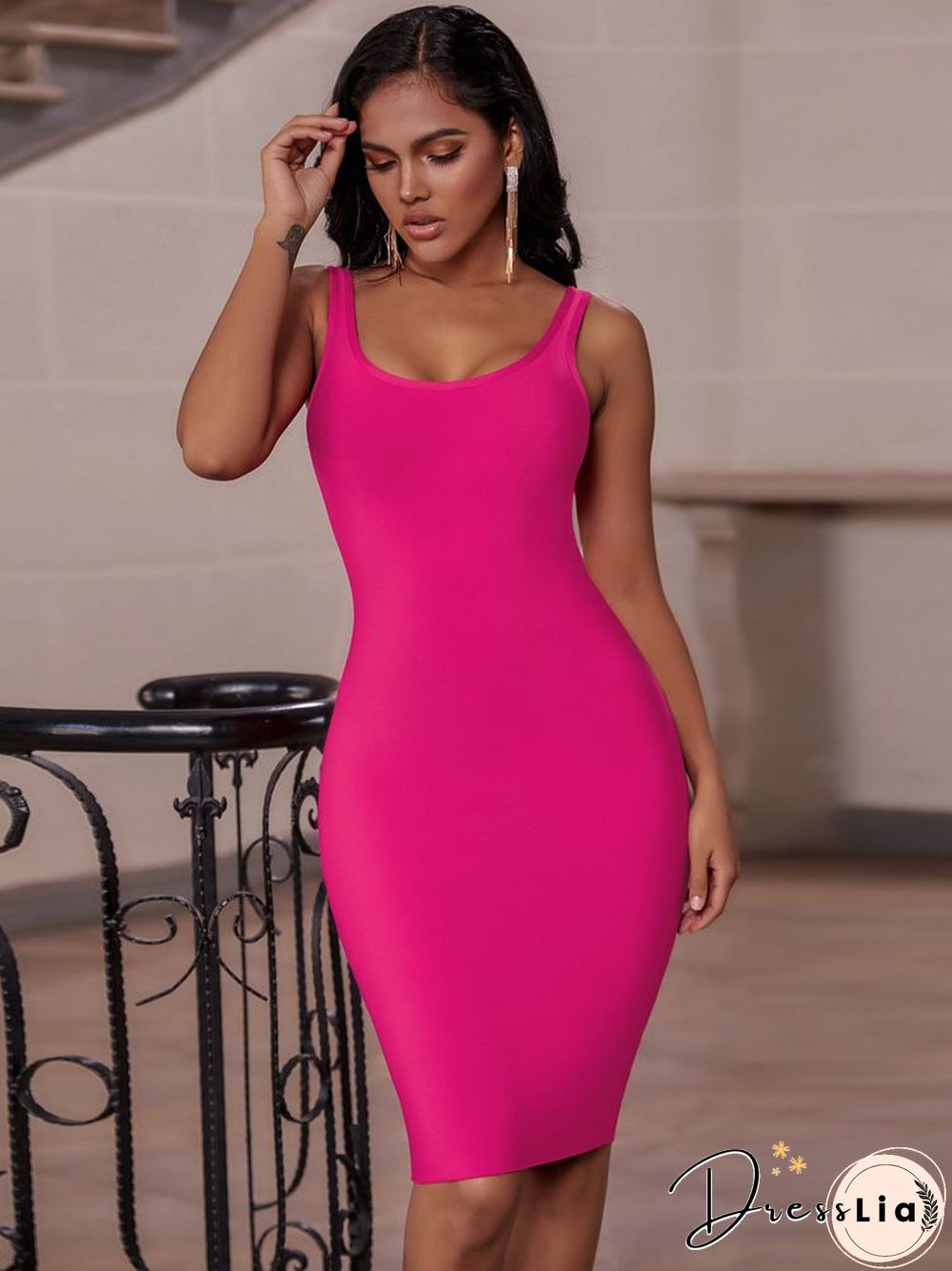 Bandage Dress Red Summer Women's Midi Dress Bodycon Elegant Sexy High Quality Yellow Pink White Evening Party Dress Club