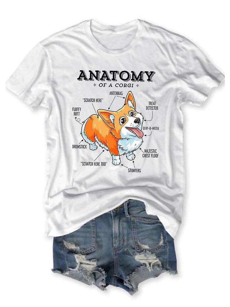Bestdealfriday Anatomy Of A Corgi Graphic Tee