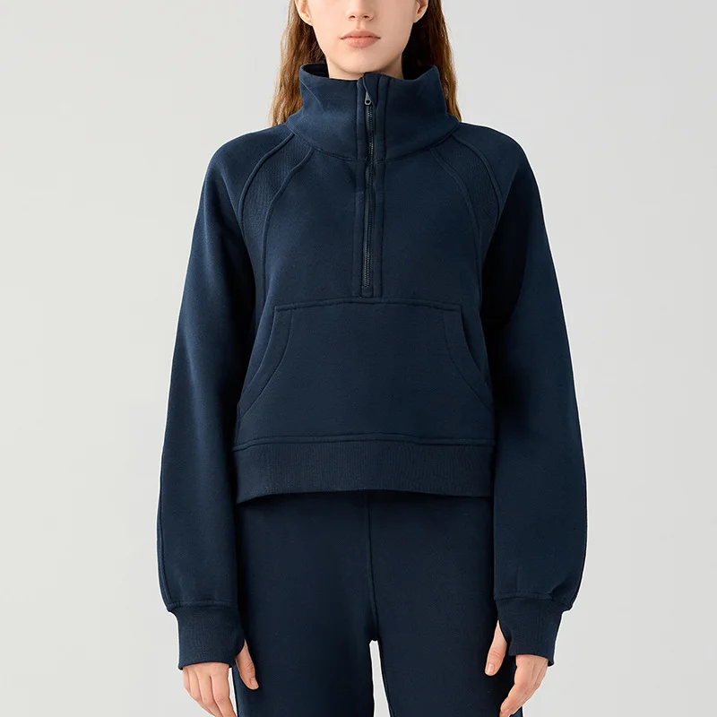 Half zipper chest stand collar winter jacket