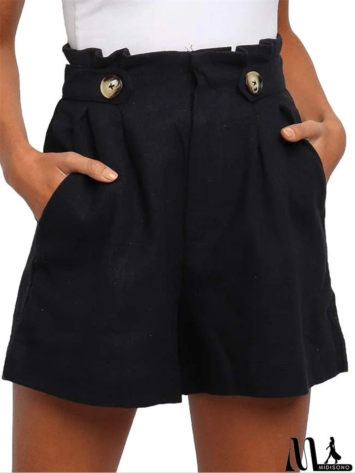 MidiSono - Summer Comfortable High Waist Casual Shorts for Women
