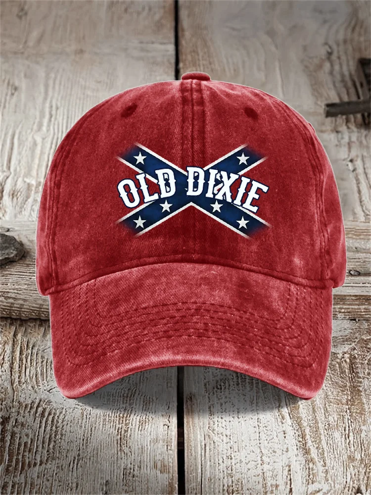 VChics Unisex Old Dixie Rebel Flag Inspired Washed Cap