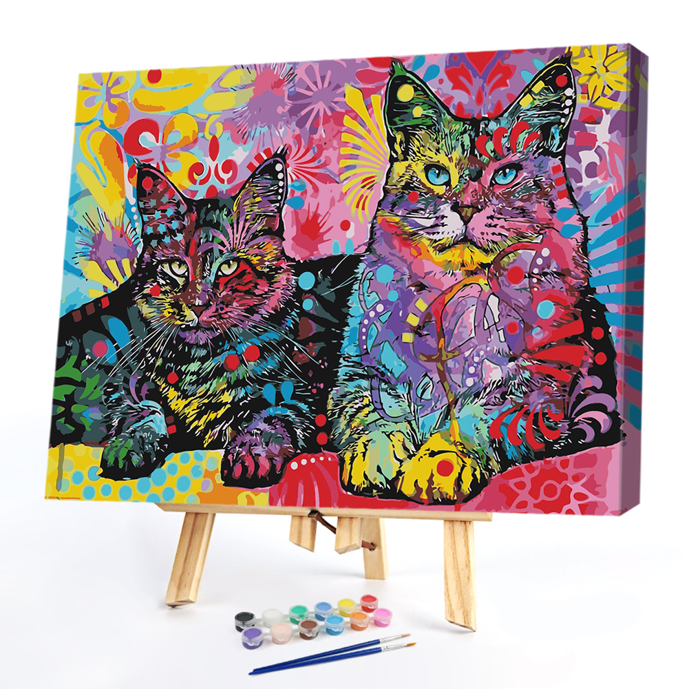 

40*50CM - Paint By Numbers - Two Cats, 501 Original