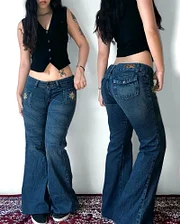 Lindacameron fall casual outfits women 2025 American Y2K New Fashion Trend Flare Jeans Women Street Casual Loose Low Waist Slim Wide-leg Pants Harajuku Joker Punk Jeans