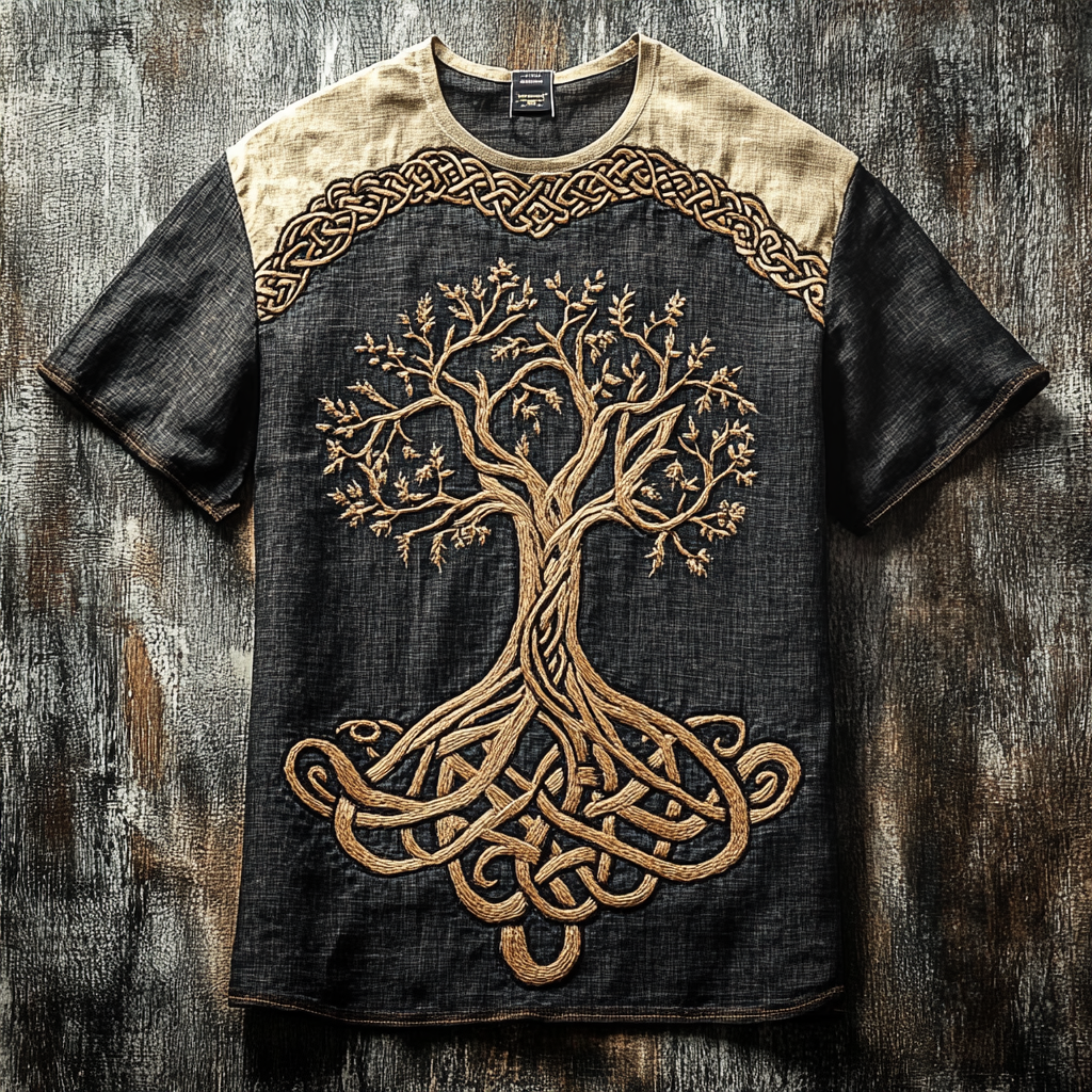 Men's Viking Totem Life Of Tree Knot Vintage T-Shirt
