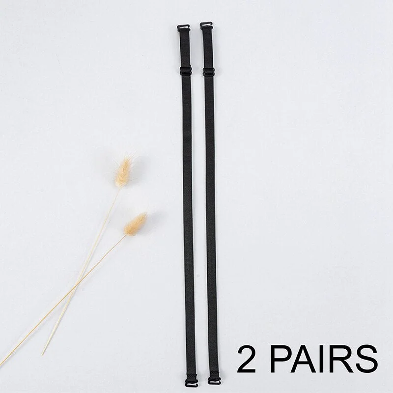 3Pairs=6Pcs Metal Buckle Bra Straps Belt Women's Elastic Transparent Silicone Adjustable Invisible Intimates Women Accessories