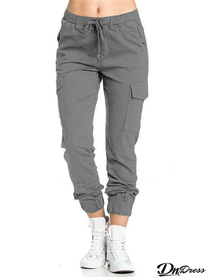 Women's Cool Elastic Waist Stretch Cargo Pants