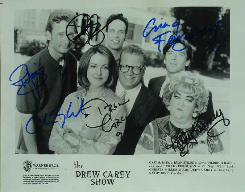 DREW CAREY SHOW Cast Signed Autographed Photo Poster painting X6 Ryan Stiles, Christa Miller, Diedrich Bader, Kathy Kinney wcoa