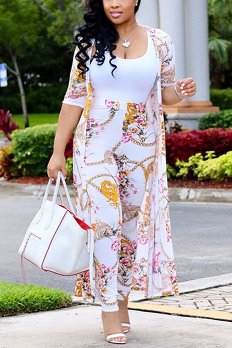 Sexy Printing Cardigan Long-Sleeve Pants Set(🔥Ships Within 24 Hours) - Shop Trendy Women's Clothing | LoverChic
