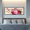 Peony - Full Embroidery 3 Strands 11CT Stamped Cross Stitch - 110*40CM - Large Size