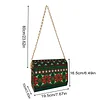 (US Local)DIY Knitted Diamond Art Wooden Coin Pouch with Chain 5D Diamond Painting Purse