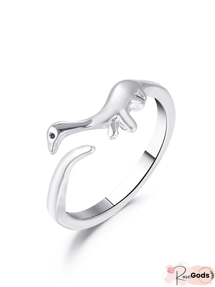 Metal Dinosaur Open Ring