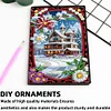 (US Local)Christmas House A5 Size Diamond Painting Notebook Set with 4Pcs Bookmark Gift