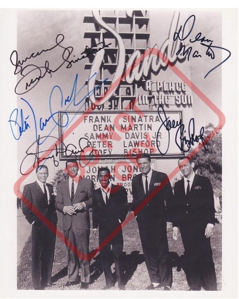 Rat Pack group Frank Sinatra Sammy Davis, Jr. Vintage 8.5x11 Autographed Signed Reprint Photo Poster painting