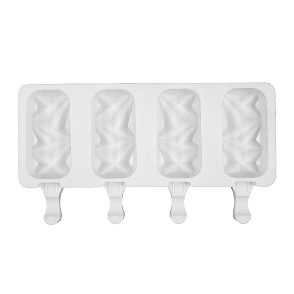 

Silicone Ice Cream Molds 4-Cavity Diamond Pattern Ice Candy Freezer Mould, 501 Original