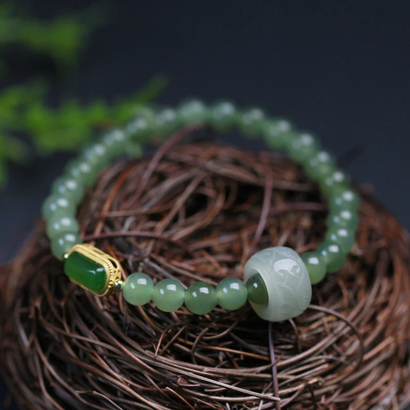 Natural Emerald Jade stone Bracelet