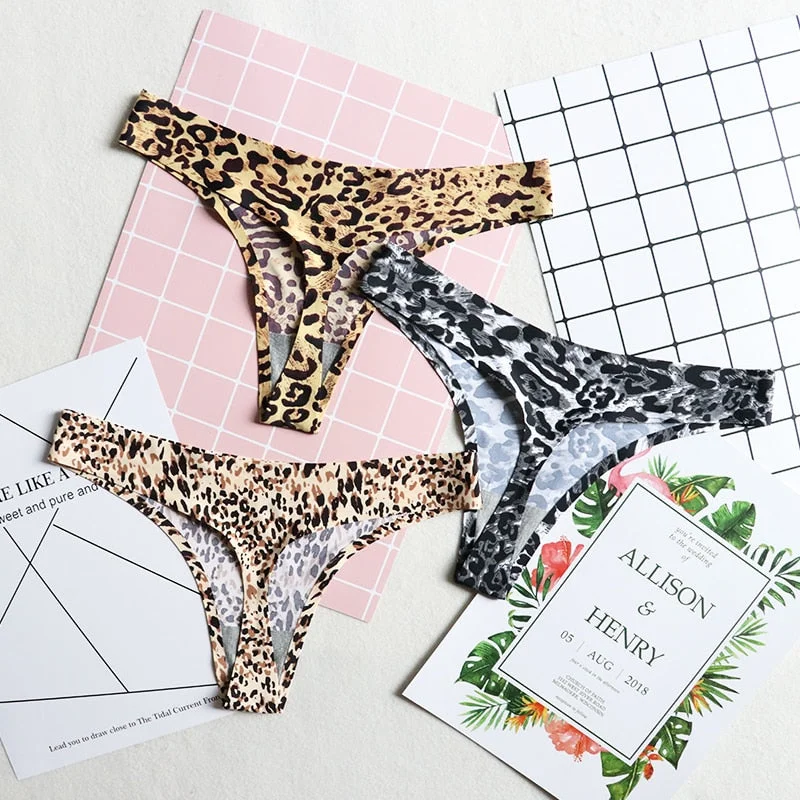 Thong Women's Panties Seamless Silk Underwear T-back Sexy  Lingerie Ladies Low-Rise G String Comfortable Underpants