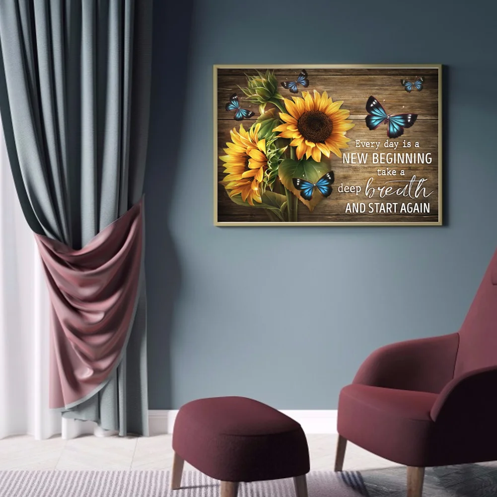 Diamond Painting - Full Round Drill - Flower Saying(50*40cm)