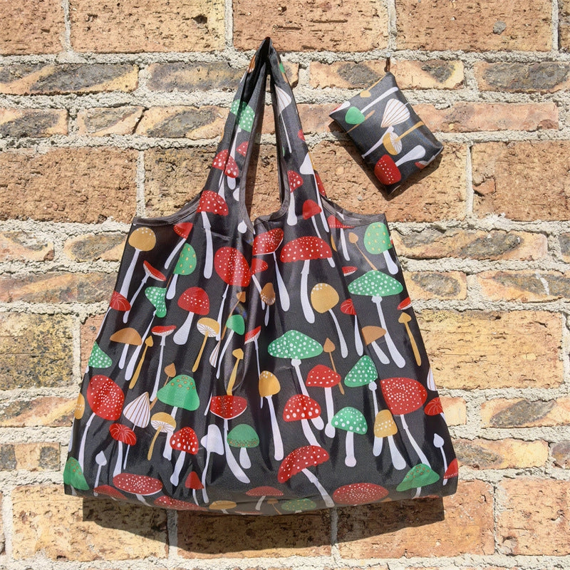 Spot Japanese Printed Environmental Bag Large 210T Supermarket Folding Shopping Bag Thickened Tote Bag Shopping Bag