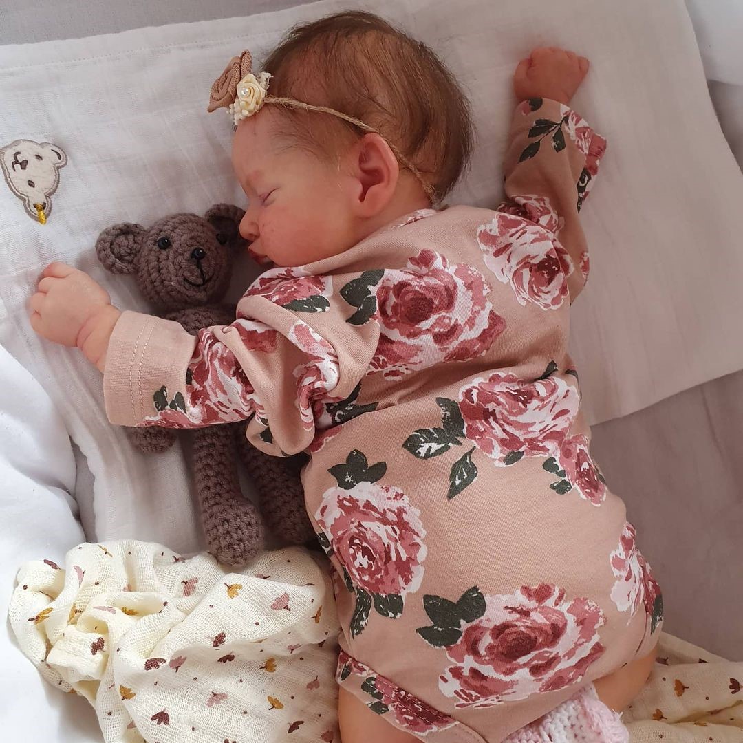 Handmade Reborn Dolls 20'' Cute Reborn Baby Doll Adalia with Brown