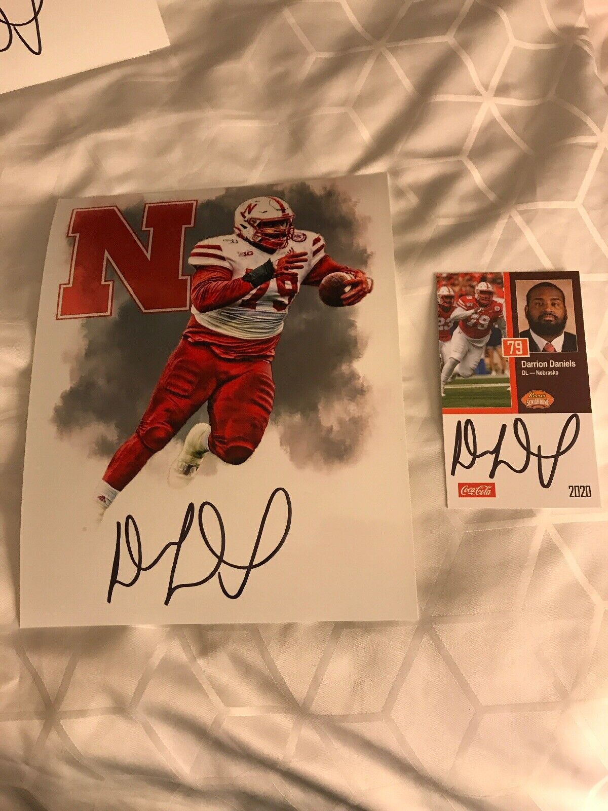 Darrion Daniels Nebraska signed autographed 8x10 football Photo Poster painting Senior Bowl Card