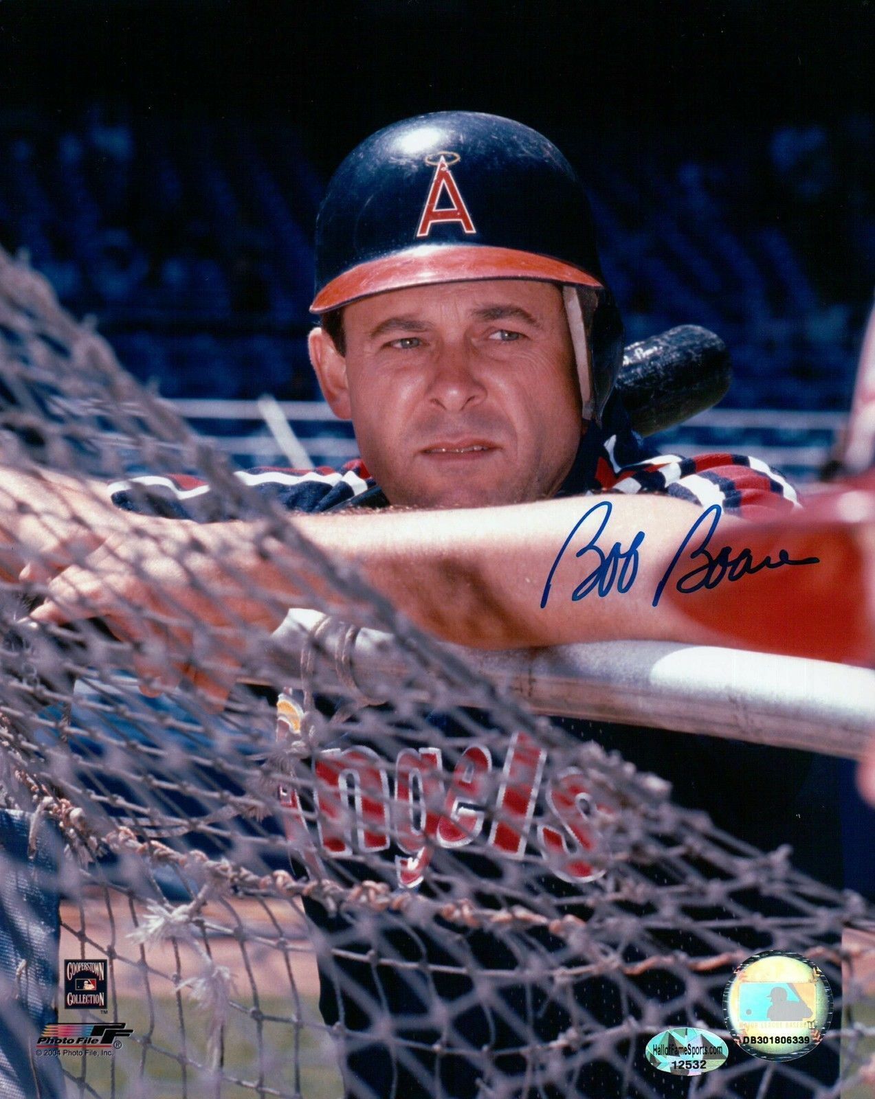 Bob Boone Signed 8X10 Photo Poster painting Autograph Angels On Batting Cage w/COA Auto