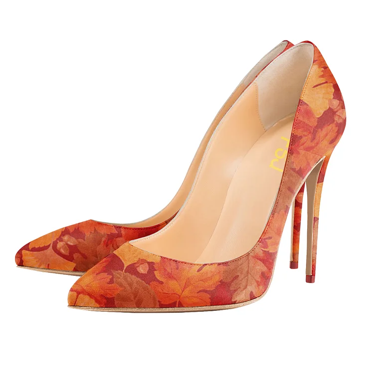 Suede Floral Pointy Toe Stiletto Heels Vdcoo