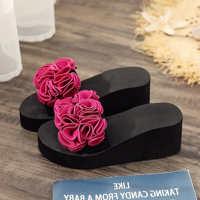 2021  Women Bow Summer Sandals Slipper Indoor Outdoor Flip-flops Beach Shoes New Fashion Female Casual flower Slipper gift