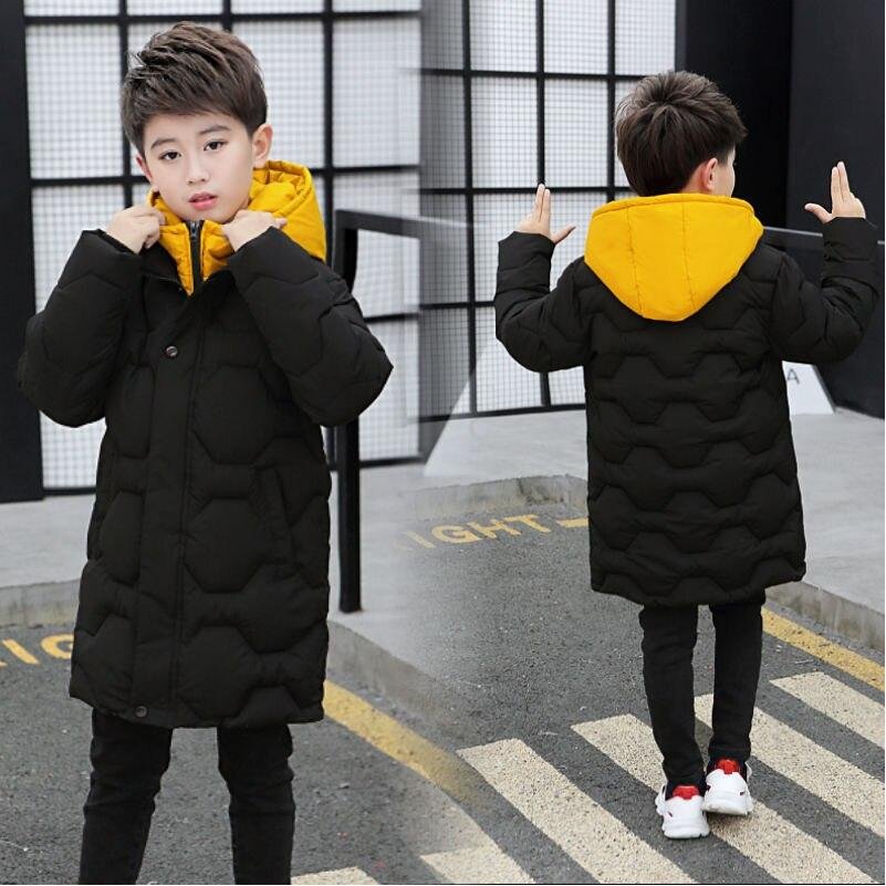 2021 new big boys and girls down padded jacket, thick warmth, fake two-piece jacket, handsome winter padded jacket kids winter