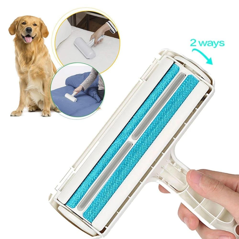 2-Way Pet Hair Lint Remover Roller Brush Dog Cat Grooming