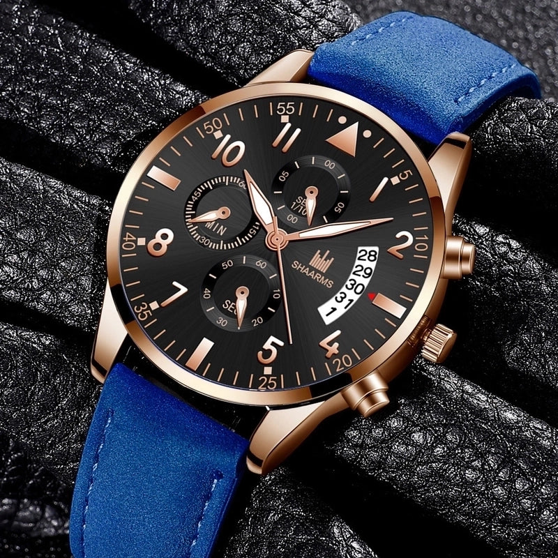 Business Solid Color Buckle Quartz Men’s Watches