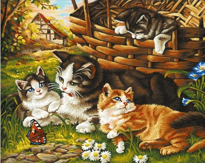 

Little Kitten Family – Paint By Numbers - 40*50CM, 501 Original